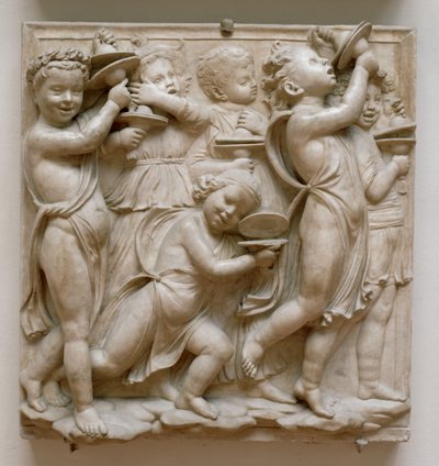 Putti Playing Cymbals (detail) by Luca Della Robbia